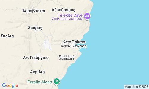 Ausschnitt der Weltkarte zu Kato Zakros Beach