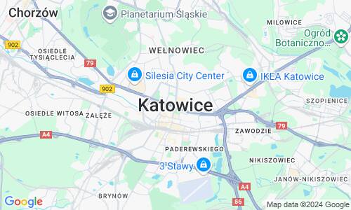 Ausschnitt der Weltkarte zu Kattowitz