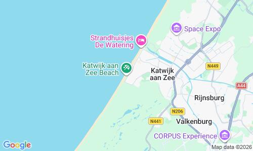 Ausschnitt der Weltkarte zu Katwijk aan Zee Beach