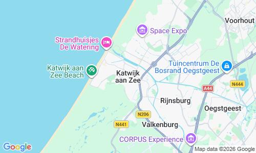Ausschnitt der Weltkarte zu Katwijk aan Zee Strand
