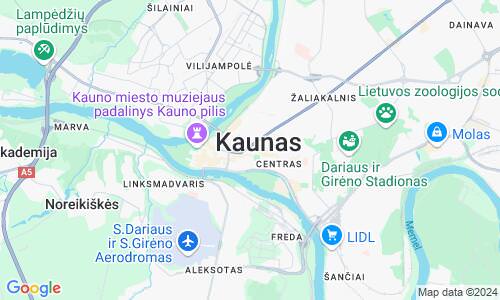 Ausschnit der Weltkarte zu Kaunas