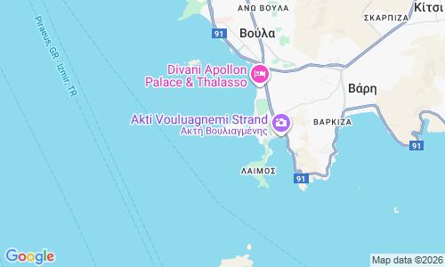 Ausschnitt der Weltkarte zu Kavouri Beach