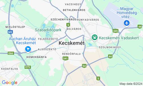 Ausschnitt der Weltkarte zu Kecskemét