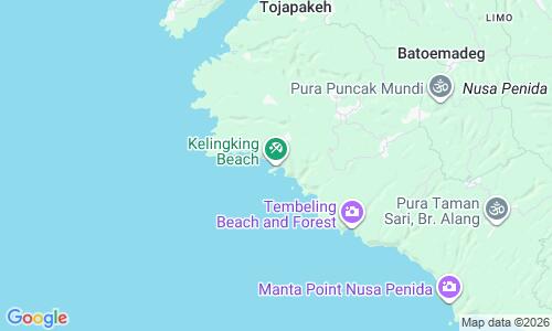 Ausschnitt der Weltkarte zu Kelingking Beach