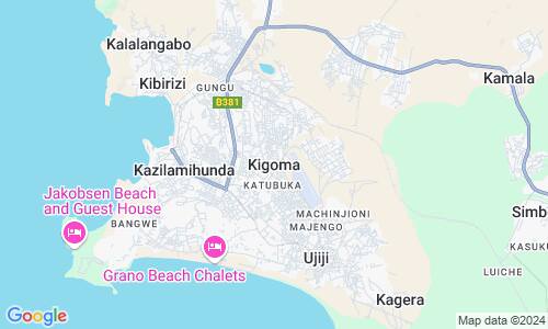 Ausschnitt der Weltkarte zu Kigoma