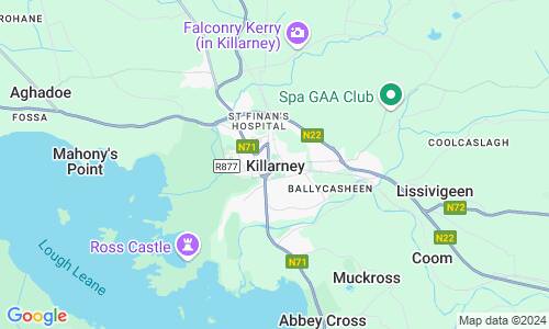 Ausschnit der Weltkarte zu Killarney
