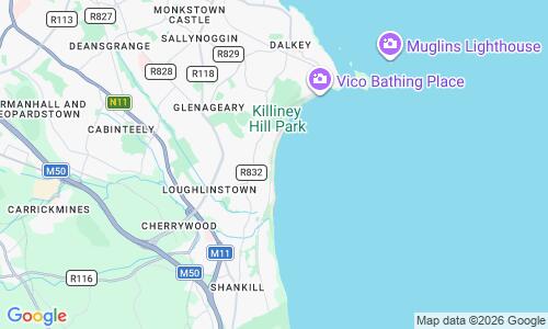 Ausschnitt der Weltkarte zu Killiney Beach