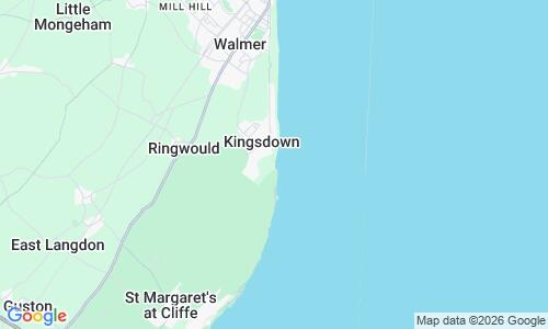 Ausschnitt der Weltkarte zu Kingsdown Beach