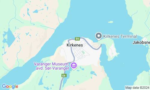 Ausschnitt der Weltkarte zu Kirkenes