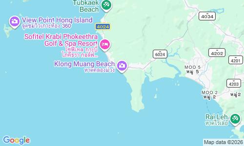 Ausschnitt der Weltkarte zu Klong Muang Beach