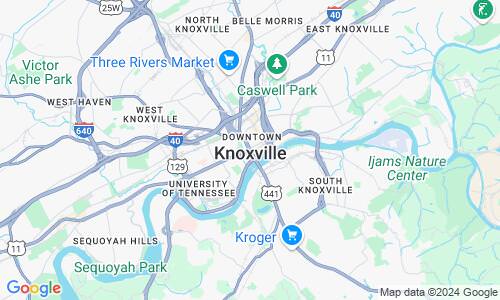 Ausschnitt der Weltkarte zu Knoxville