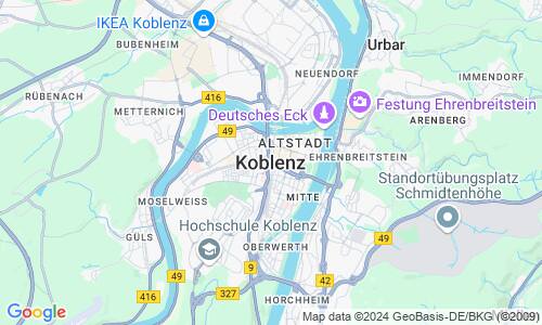 Ausschnitt der Weltkarte zu Koblenz