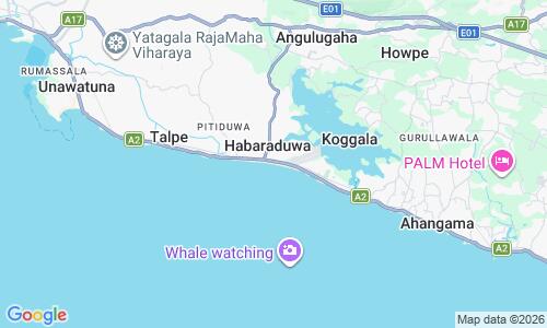 Ausschnit der Weltkarte zu Koggala Beach