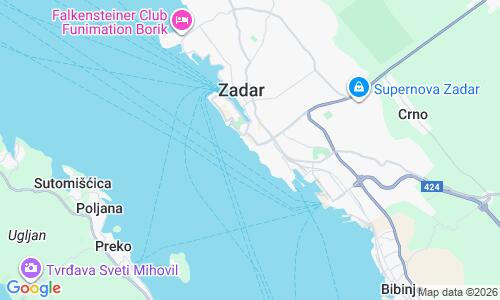 Ausschnitt der Weltkarte zu Kolovare Beach