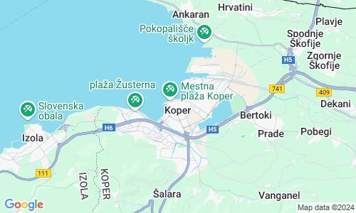 Ausschnit der Weltkarte zu Koper