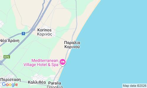 Ausschnitt der Weltkarte zu Korinos Beach