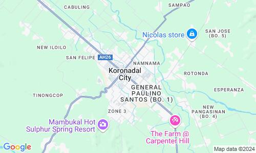 Ausschnitt der Weltkarte zu Koronadal City