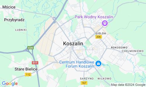Ausschnitt der Weltkarte zu Koszalin