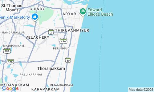 Ausschnitt der Weltkarte zu Kottivakkam Beach