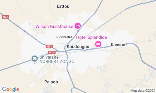 Ausschnitt der Weltkarte zu Koudougou
