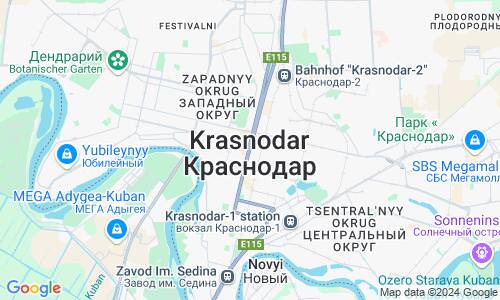 Ausschnitt der Weltkarte zu Krasnodar
