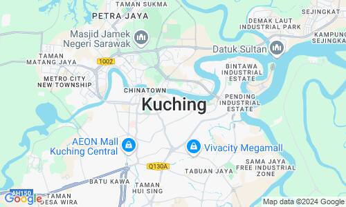 Ausschnit der Weltkarte zu Kuching