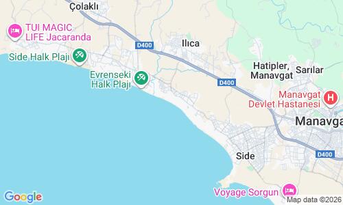 Ausschnitt der Weltkarte zu Kumkoy Plaji