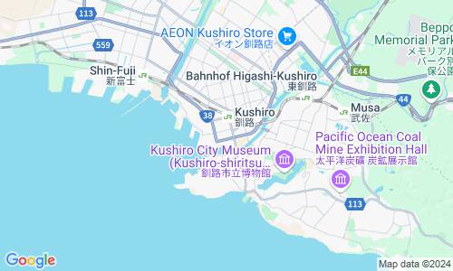 Ausschnitt der Weltkarte zu Kushiro-shi