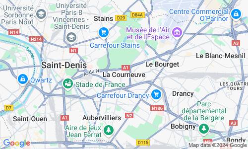 Ausschnitt der Weltkarte zu La Courneuve