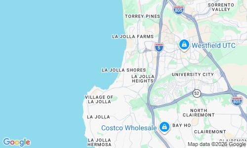 Ausschnitt der Weltkarte zu La Jolla Shores