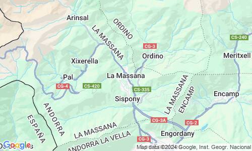 Ausschnitt der Weltkarte zu La Massana