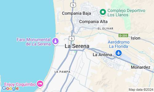 Ausschnitt der Weltkarte zu La Serena