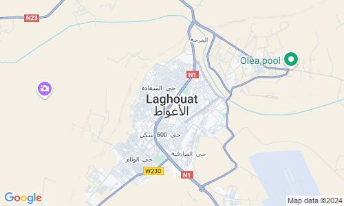 Ausschnitt der Weltkarte zu Laghouat