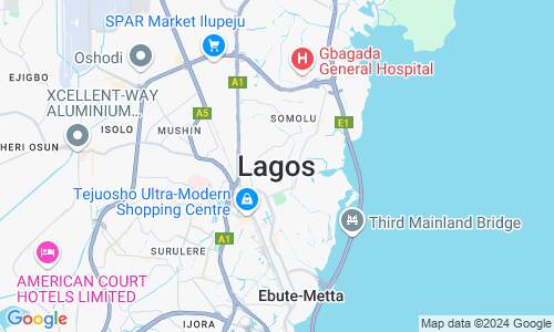 Ausschnitt der Weltkarte zu Lagos