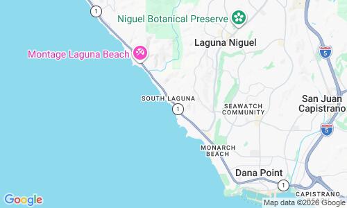 Ausschnitt der Weltkarte zu Laguna Beach Thousand Steps Beach