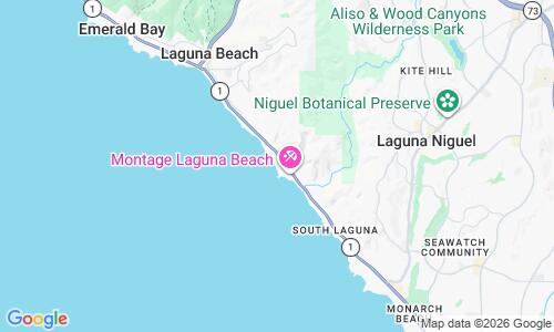 Ausschnitt der Weltkarte zu Laguna Beach Victoria Beach