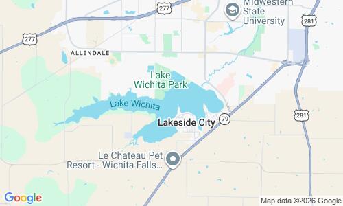 Ausschnitt der Weltkarte zu Lake Wichita Beach
