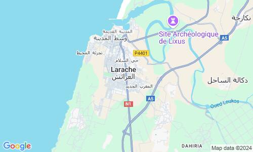 Ausschnitt der Weltkarte zu Larache