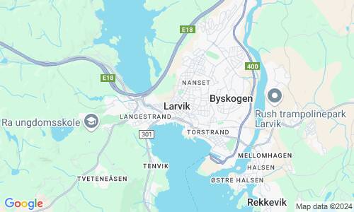 Ausschnitt der Weltkarte zu Larvik