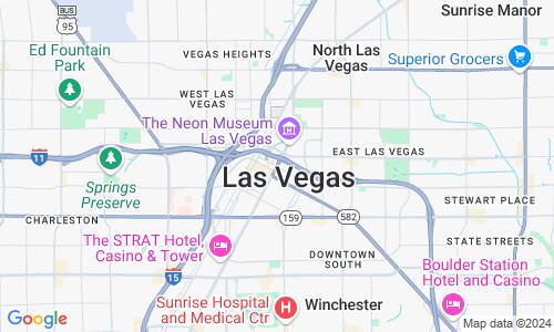 Ausschnit der Weltkarte zu Las Vegas