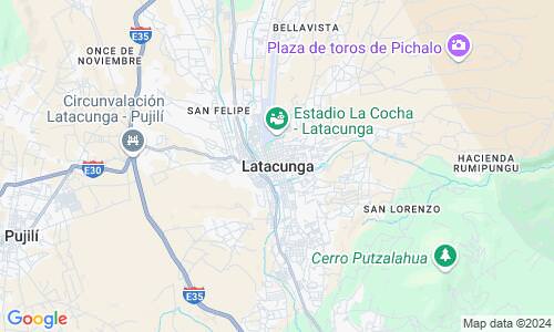 Ausschnitt der Weltkarte zu Latacunga