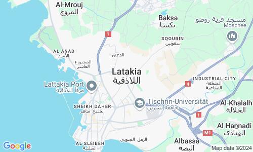 Ausschnitt der Weltkarte zu Latakia