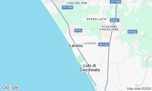 Ausschnitt der Weltkarte zu Lavinio Strand