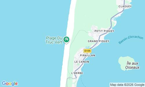 Ausschnitt der Weltkarte zu Le Truc Vert Strand