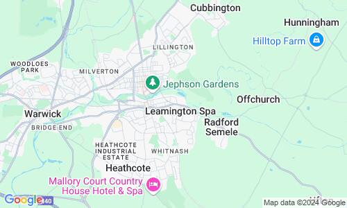 Ausschnitt der Weltkarte zu Leamington Spa