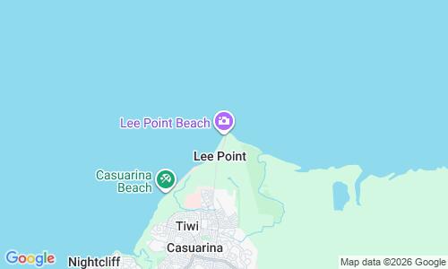 Ausschnitt der Weltkarte zu Lee Point Beach