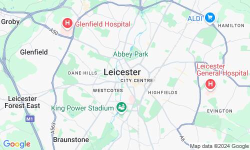 Ausschnitt der Weltkarte zu Leicester