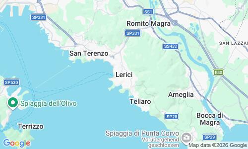 Ausschnitt der Weltkarte zu Lerici Strand