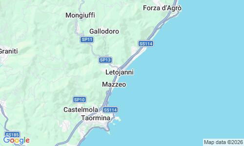 Ausschnitt der Weltkarte zu Letojanni Beach