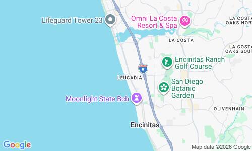 Ausschnitt der Weltkarte zu Leucadia Beach